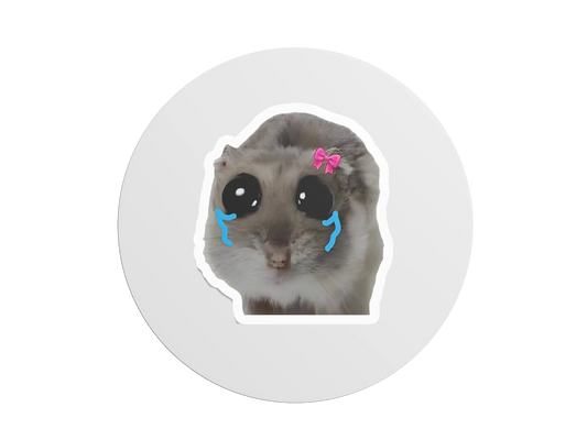 Samolepka Sad Hamster Girl