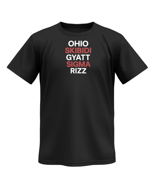 Tričko Ohio Skibidi Gyatt Sigma Rizz